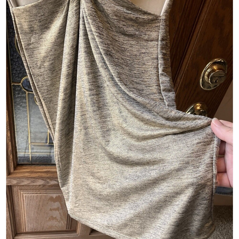 Charlotte Russe‎ Women's Gold Shimmer Lined Cut Out Waist Dress Size S - Picture 8 of 11